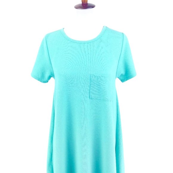 LulaRoe Shirt Dress A line Trapeze Sz S Blue - Picture 2 of 5